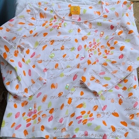 3/10$ Ruby Red Sequins Fall Blouse - Picture 3 of 5